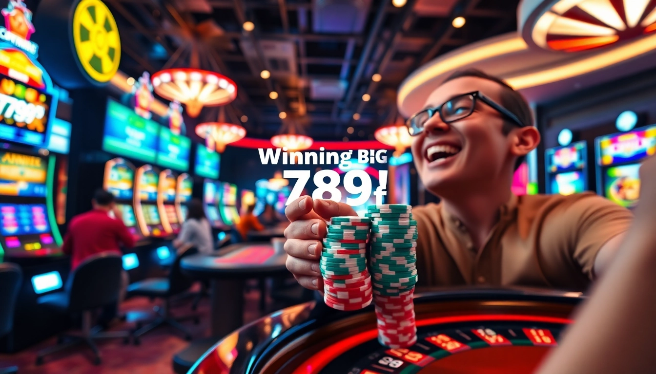 Celebrate a win at 789f casino with vibrant gaming tables and joyful players.