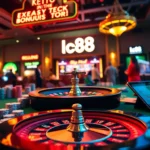 Experience the thrilling world of lc88 with vibrant poker chips and cards during an exciting gambling game.