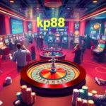 kp88 players winning at a lively casino table surrounded by vibrant chips and games.